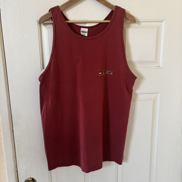 Vintage Y2K OP Ocean Pacific Men Tank Top Size L Red Beachwear Made in USA Skate - Picture 2 of 10